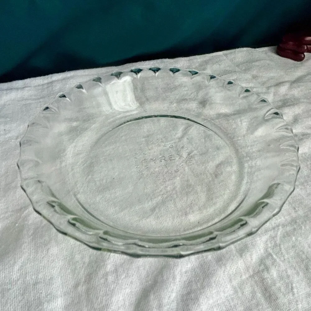 Vintage PYREX Mini Pie Tart Plate Pan 206 Scalloped Fluted Edge 6 Inch Clear USA